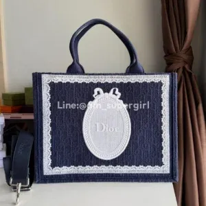 Dior Book Tote with strap blue 2026