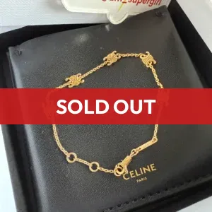 Celine Celine Mini Triomphe Bracelet in Brass with Gold Finish 2023