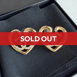 Chanel Crystal CC Logo Heart