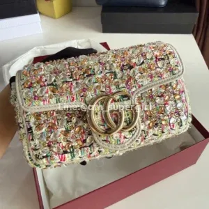 Gucci Marmont Supermini Tweed with multicolored crystals 2025